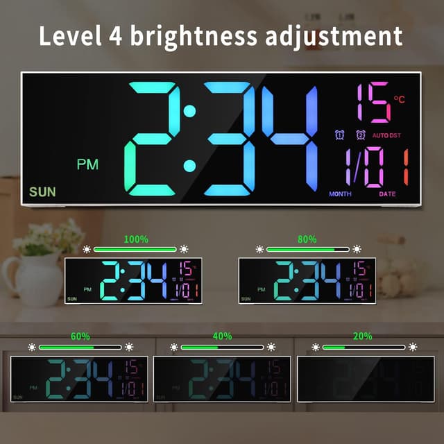 Thumbnail 5 de Maxstar 16.2 inch digital wall clock with RGB colours