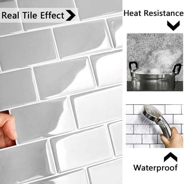 Thumbnail 3 de Yoillione Peel & Stick Metro Tile Backsplash 10 Sheets 🧱