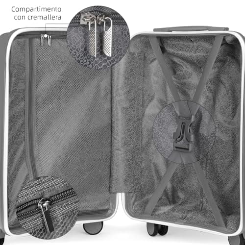 Thumbnail 7 de MERCURY TEXTIL juego de 4 maletas de viaje (cabina, mediana y grande) con neceser en polipropileno negro