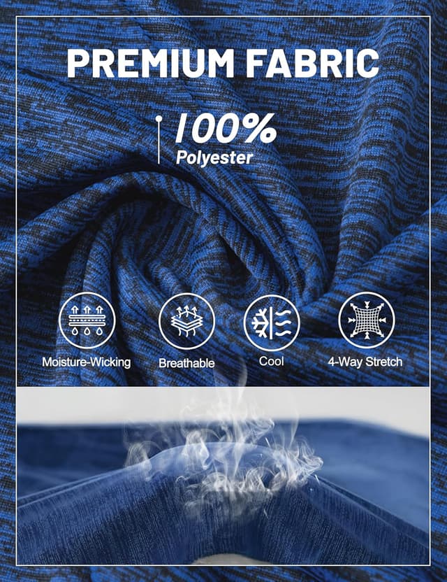 Detalle de MAGCOMSEN Herren Sportshirts Kurzarm Laufshirt – schnelltrocknend, meliert, atmungsaktiv