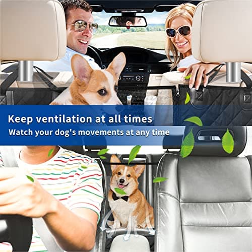 Detalle de Sosayet funda coche 4 en 1 para perros (asiento trasero) 137 x 147 cm, impermeable antideslizante con ventana lateral