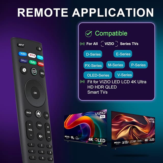 Detalle 2 de Replacement 2-Pack Remote Control for VIZIO Smart TVs (XRT140 / XRT136 compatible)