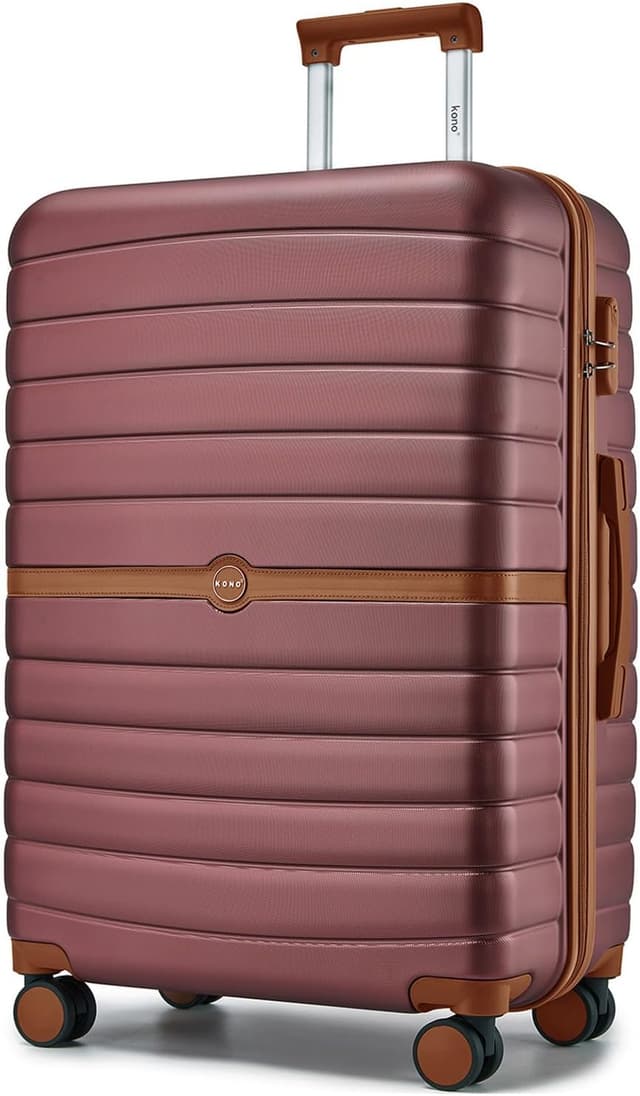 Detalle de Kono Valigia Grande Rigida 76,5 cm ABS+PC con 8 ruote 360° Bordeaux