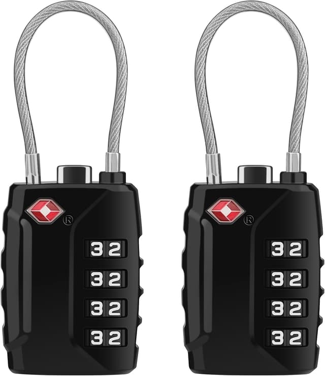 Detalle de Diyife TSA Luggage Locks (2 Pack) – 4 Digit Combination Padlocks with Long Shackle for Suitcases & Bags