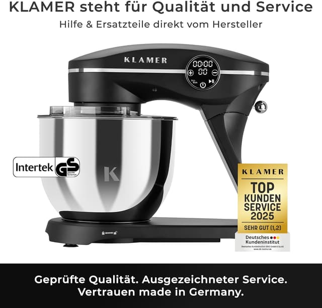 Detalle 2 de KLAMER Küchenmaschine 1800W mit 6 l Schüssel