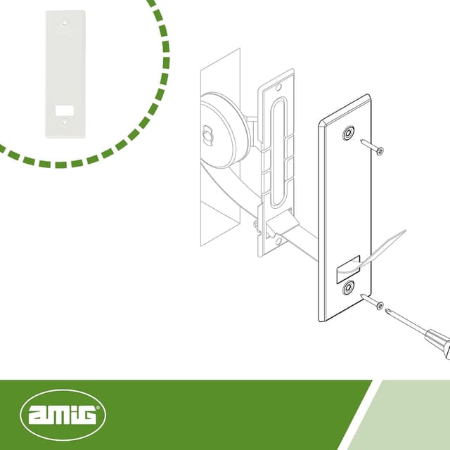 Detalle de Amig coperchio in alluminio bianco per raccoglitore persiane (22,2 × 6,5 cm) con distanza viti 17 cm