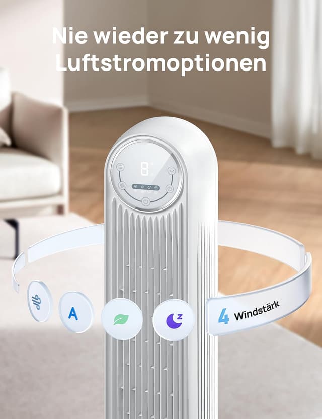 Thumbnail 6 de Dreo 20dB Leiser Turmventilator 4 Modi