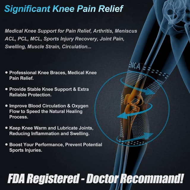 Detalle de NEENCA Genouillère professionnelle avec coussinets en gel rotulien et stabilisateurs latéraux HX051-1 (XL, 4 Bleu 2)