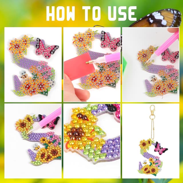 Thumbnail 2 de MWOOT Letter Diamond Art Keychain