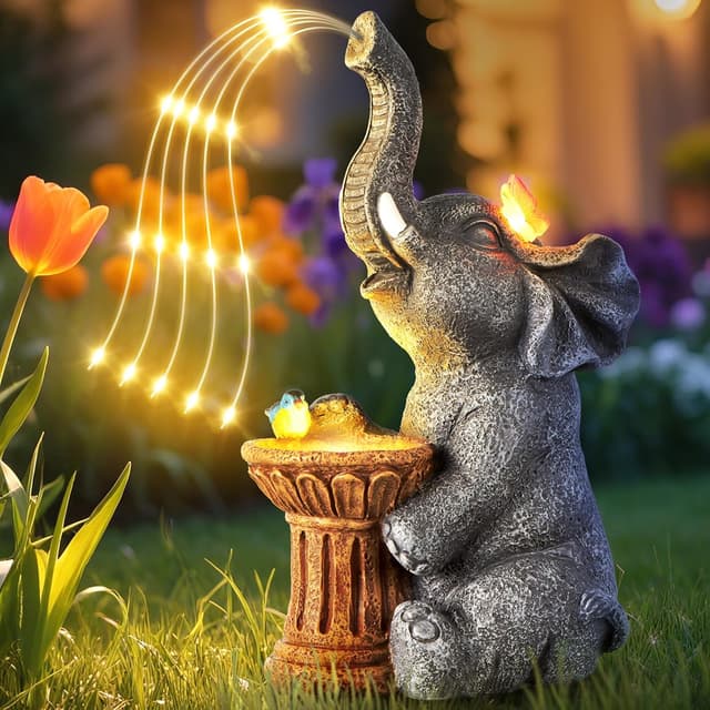 Detalle de Dacoity Elephant Statue 6000mAh Solar Light