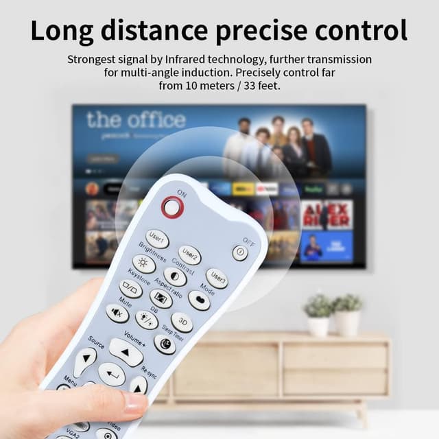 Thumbnail 6 de TCNOUMT replacement remote control for Optoma DLP projectors (GT1080/HD26 series) – no backlight