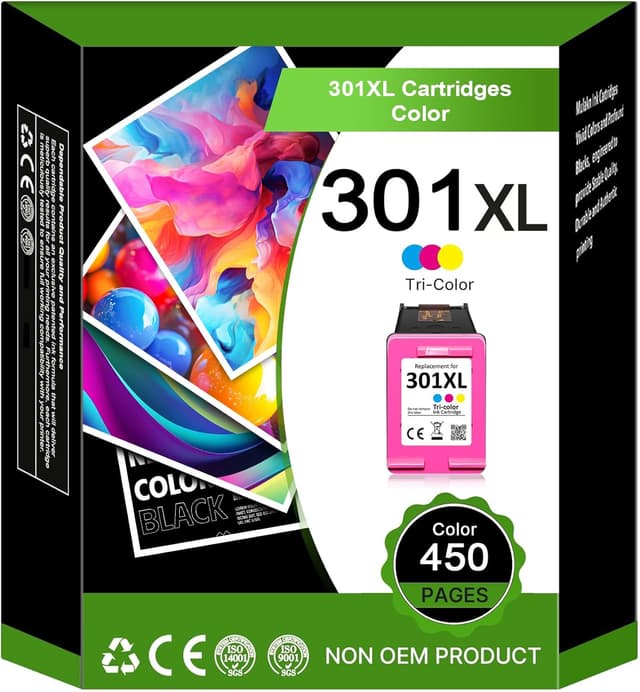 Detalle de Cartucce a colori 301XL compatibili per stampanti HP (DeskJet, Envy, OfficeJet)