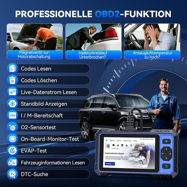 Thumbnail 5 de MUCAR 632 OBD2 Diagnosegerät 15 Resetfunktionen