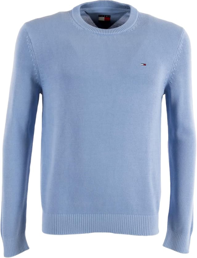 Detalle de Tommy Jeans Uomo Pullover Sweater Slim Fit in cotone a girocollo