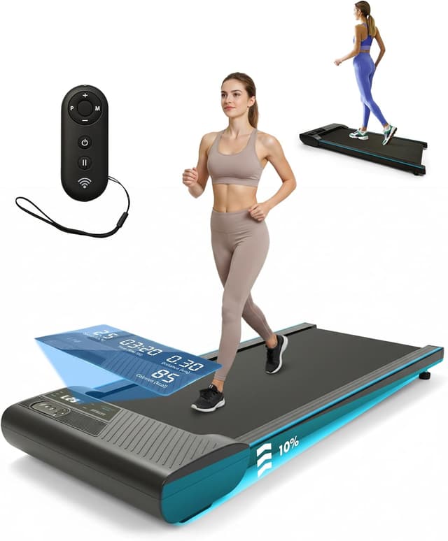 Detalle de Kayman 3-in-1 Walking Pad Treadmill (Under Desk) with Remote, 10% Incline, 1–6km/h and LED Display