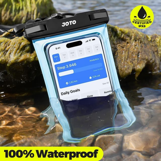 Detalle de JOTO Waterproof Phone Pouch Dry Bag Case (blue) for phones up to 7