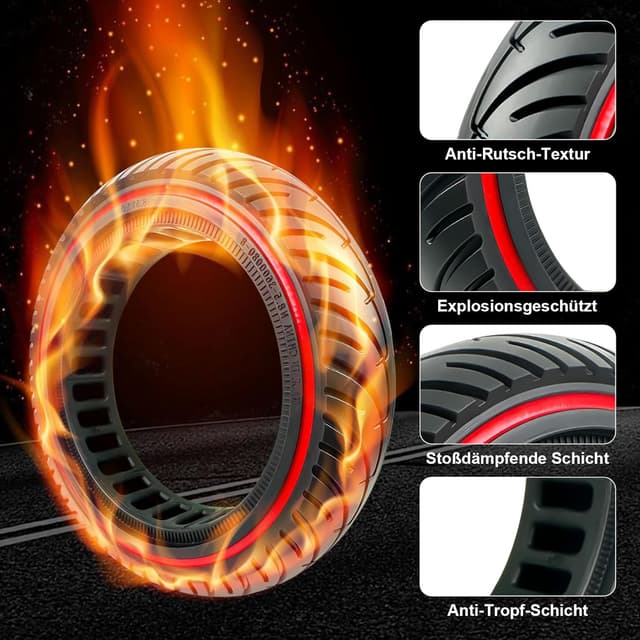 Detalle 2 de COASTA 2× 8,5" Vollgummireifen für E-Scooter – Ersatzreifen für Xiaomi Pro 2, M365, 1S & mehr