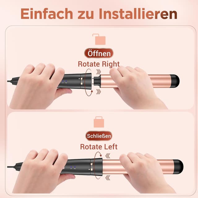 Thumbnail 6 de BESTOPE MIX Welleneisen-Set 5 in 1 mit Turmalin-Keramikfässern (32 mm, 25 mm, 9 mm, Kegel 9–19 mm, Welle)