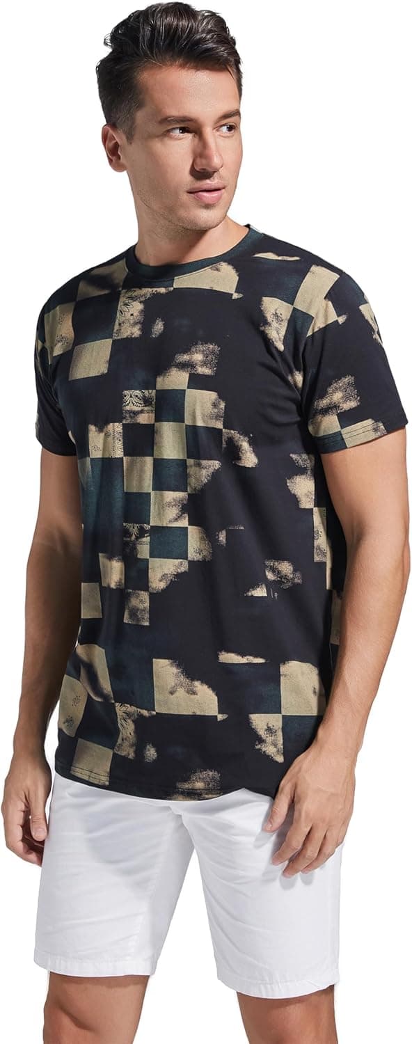 Detalle de RONOMO Herren T-Shirt (95% Baumwolle, 5% Spandex) mit Mikroelastik & Hautfreundlichkeit