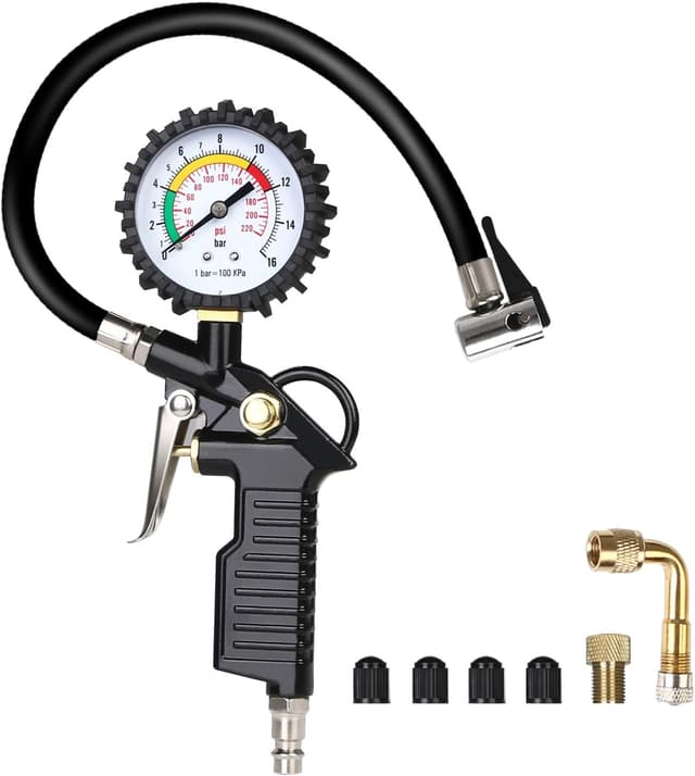 Detalle de URAQT Tyre Pressure Gauge & 220 PSI Tyre Inflator with Pressure Gauge