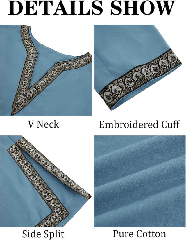 Thumbnail 4 de Runcati Herren Mittelalter Tunika LARP 🎭