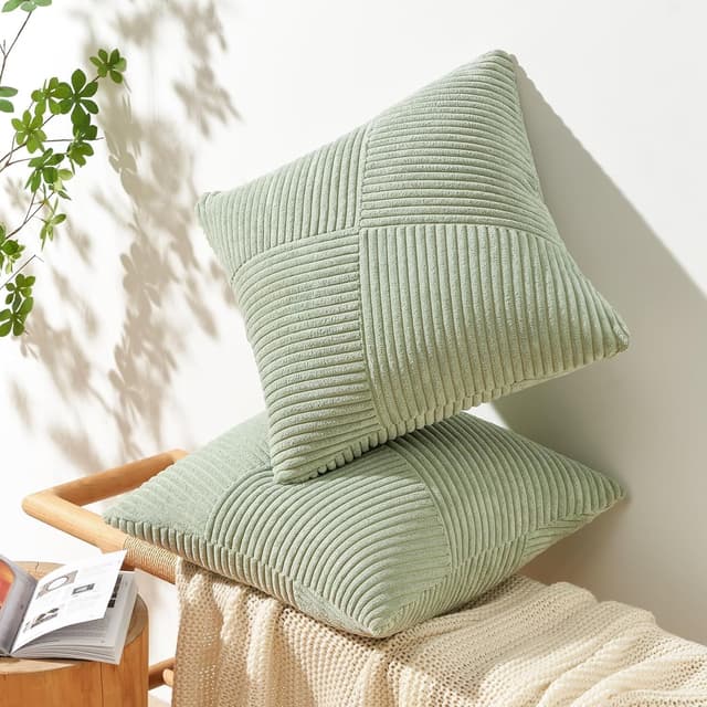 Detalle 1 de Topfinel Kissenbezug Kordsamt 45x45 Grün