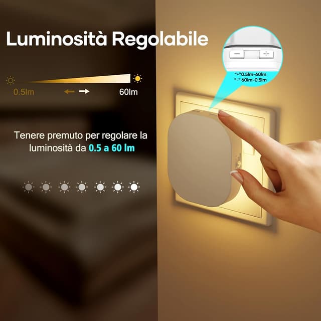 Detalle de Suright 2 Pezz Luce Notturna Bambini 2700K