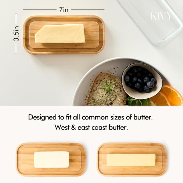 Thumbnail 2 de KIVY Glass Butter Dish with Airtight Lid