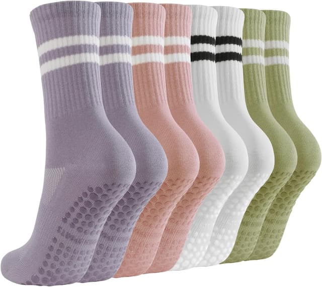Detalle de BUDERMMY Pilates Socken für Yoga 4 Paar