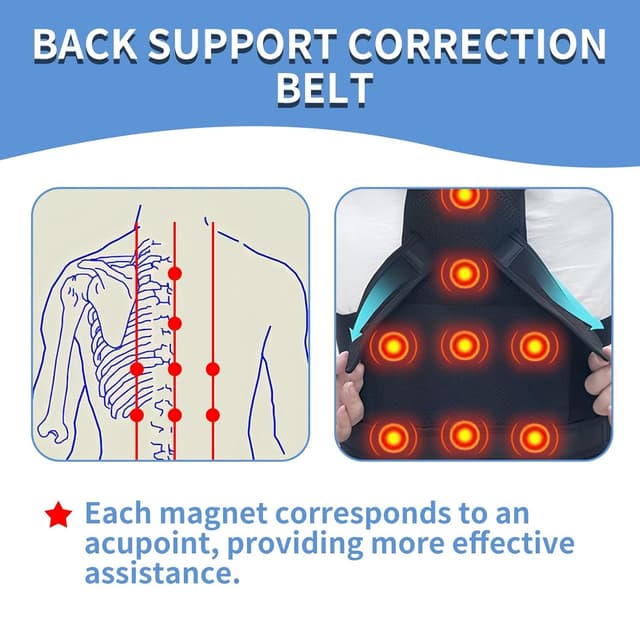 Detalle 1 de 8 Magnete Rücken Geradehalter Haltungskorrektur 🧍