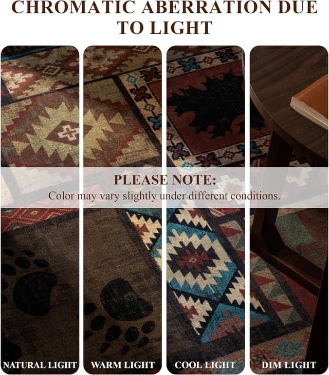 Detalle 2 de YIHOUSE Rustic Cabin Area Rug 8x10