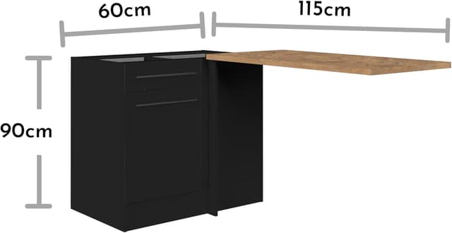 Thumbnail 2 de Stella Trading Jazz Moderno Encimera Negra y Roble Lanzelot