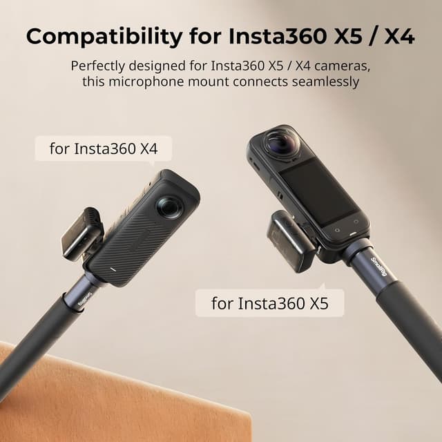 Detalle de SMALLRIG Cold Shoe Mount 360° Blitzschuhhalterung für Insta360 X5/X4 & DJI Mic 3 – 5825