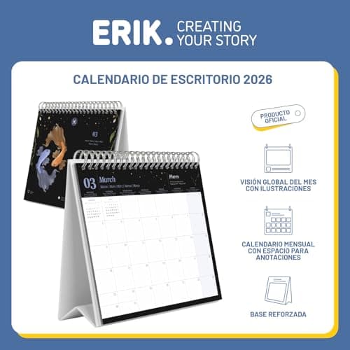 Detalle de Grupo Erik Calendario sobremesa 2026 Astral 19,5 x 16,5 cm 📅