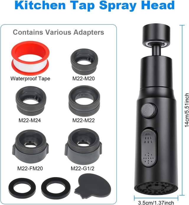 Detalle 2 de OSDUE Juego de Aireador de Grifo 360°