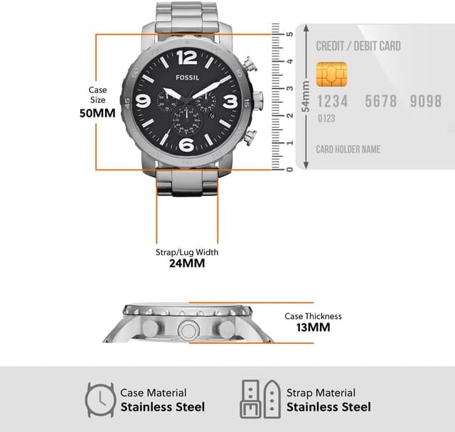 Thumbnail 4 de Fossil Cinturón de piel marrón 50 mm