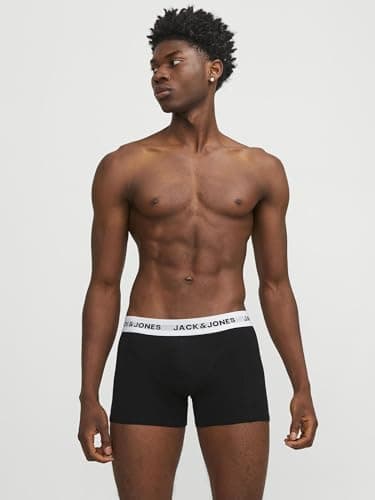 Detalle 2 de Jack & Jones Bóxer Solid Trunk para hombre, 5 unidades 🩲