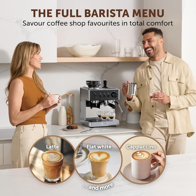 Thumbnail 5 de Breville Barista Classic Espresso Machine (VCF186) with built-in grinder and milk frother