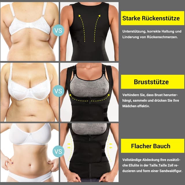 Detalle 2 de Junlan cintura per sudorazione dimagrante sauna fitness da donna, body shaper 2 in 1