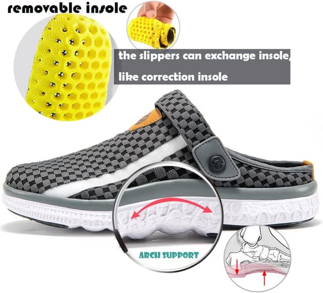 Detalle de Chaussons hommes / sabots, mules et sandales de jardin respirantes ultra-légères (taille 36 à 48)