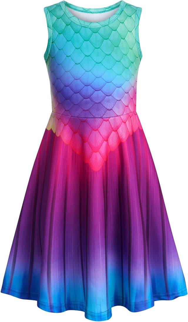 Detalle de AIDEAONE Mädchenkleid Schmetterling A-Linie ärmellos (4–12 Jahre)