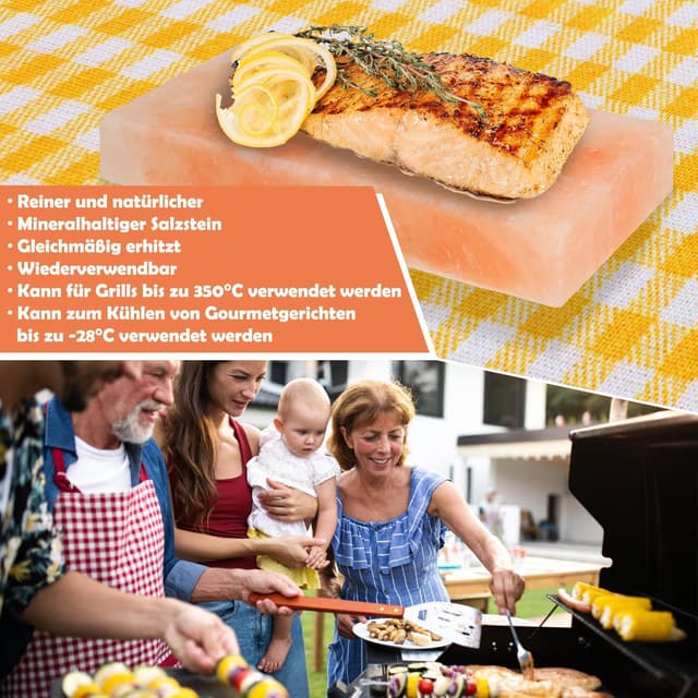 Thumbnail 4 de Jopassy Juego de 6 piedras de sal para barbacoa 20 x 10 x 2,5 cm