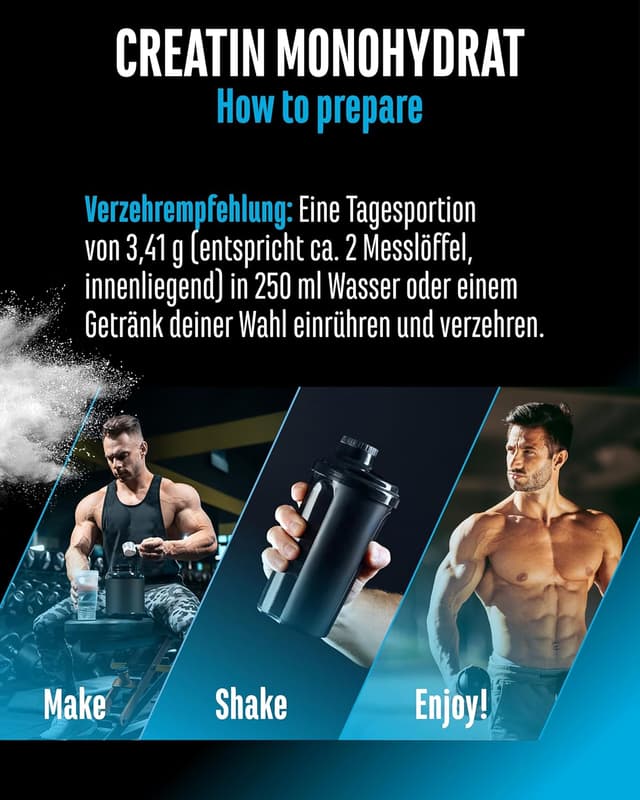 Detalle 2 de Créatine monohydrate en poudre microfine 500 g (vegan, sans additifs) – 147 portions