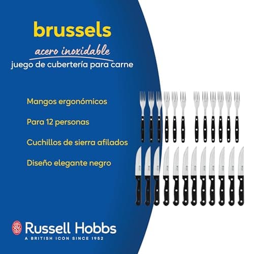 Thumbnail 1 de Russell Hobbs 24 couteaux à steak et fourchettes 🥩