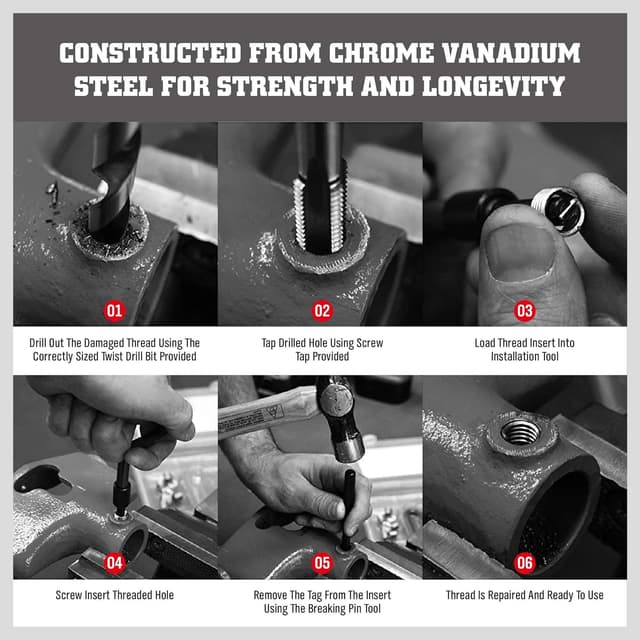 Thumbnail 5 de Metric Helicoil Thread Repair Kit 131-Piece
