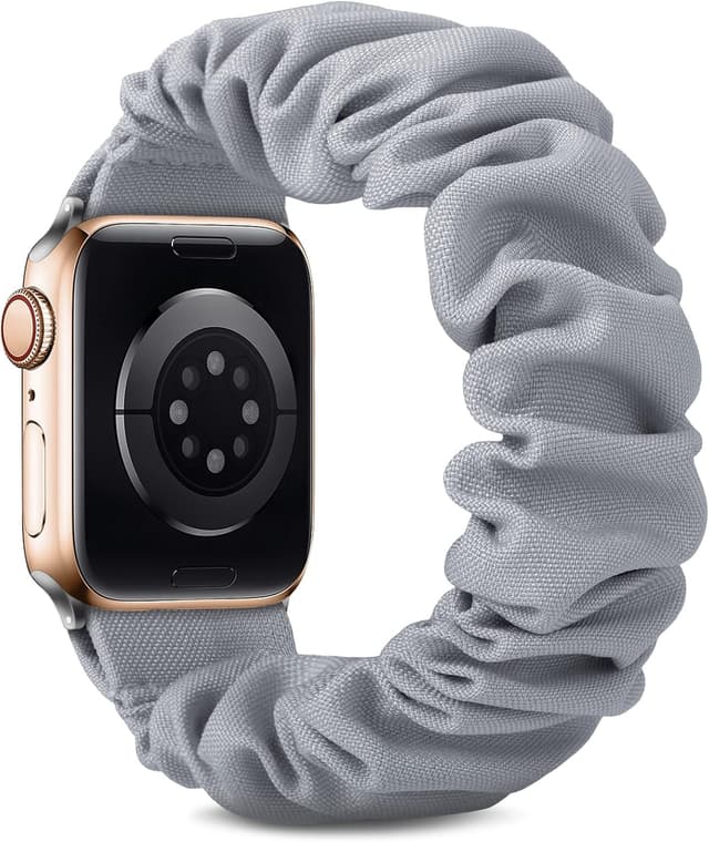 Detalle 2 de DigiHero Scrunchie-style Apple Watch strap (40/41/42/44/45/46mm compatible) in Grey