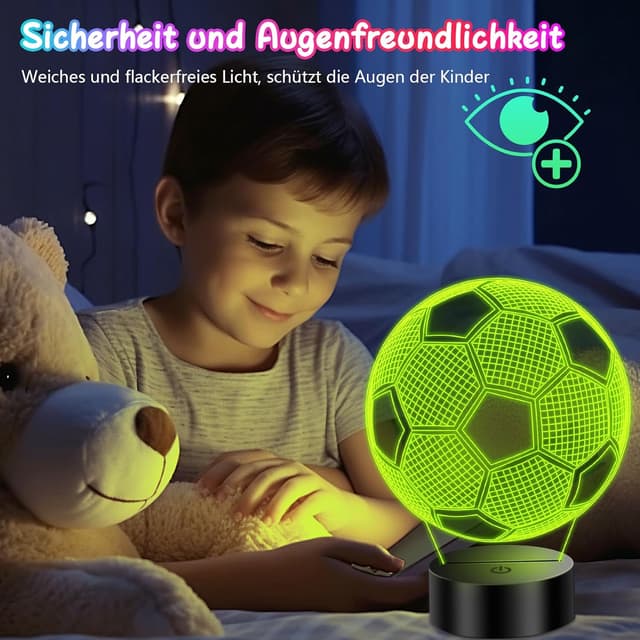 Thumbnail 6 de Polemera Fußball-Nachtlicht 3D für Kinder mit Fernbedienung, 16 Farben