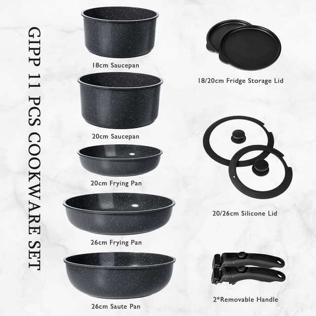Detalle de GiPP 11-piece nonstick cookware set
