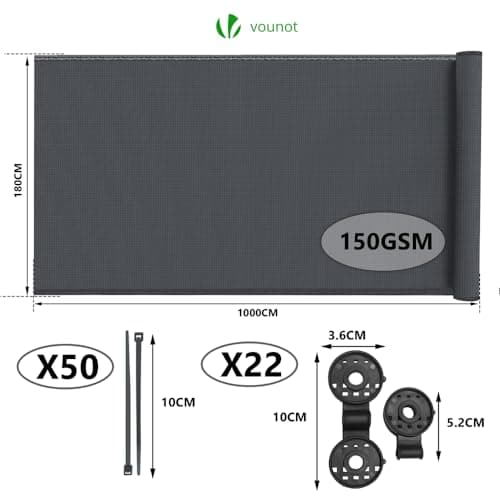 Thumbnail 2 de VOUNOT Malla Sombreo 85% ocultación 1,8×10 m