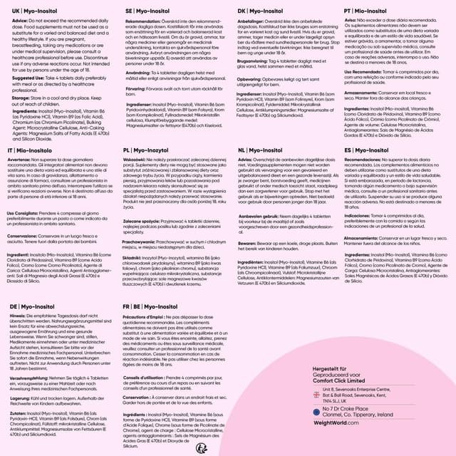 Detalle 1 de Myo Inositol 4000 mg Tabletten von WeightWorld